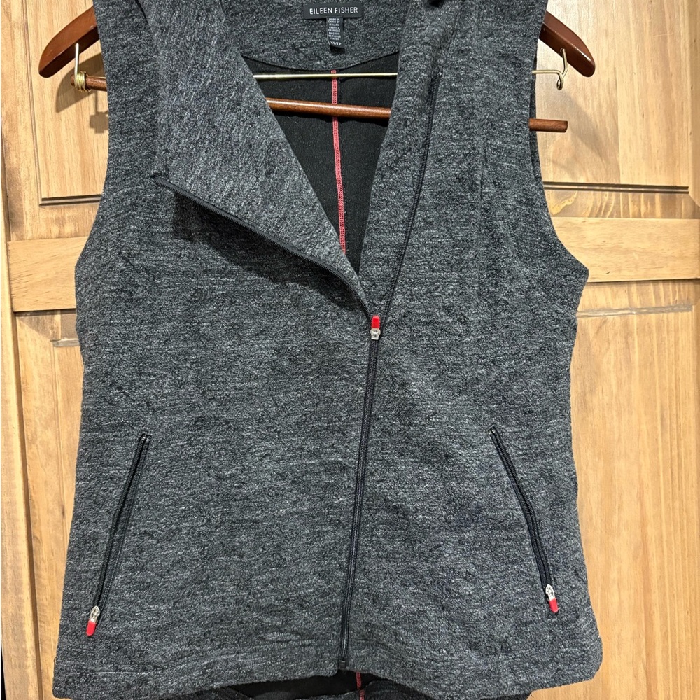 Eileen Fisher Gray Sleeveless Asymmetrical vest